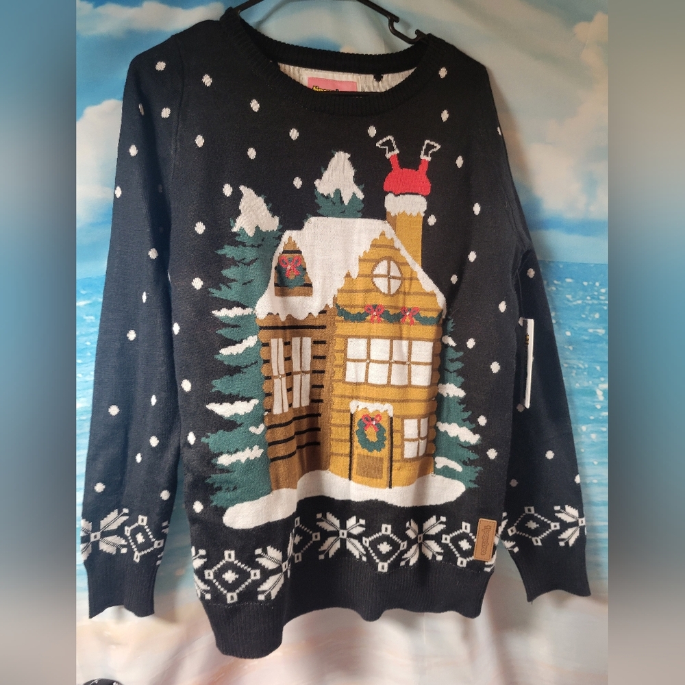 Tipsy Elves NWT Women's Santa Stuck in Chimney Christmas Sweater Light up Size M